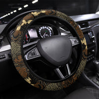 Javanese Batik Semen Steering Wheel Cover Indonesian Traditional Pattern LT01 Universal Fit Black - Polynesian Pride