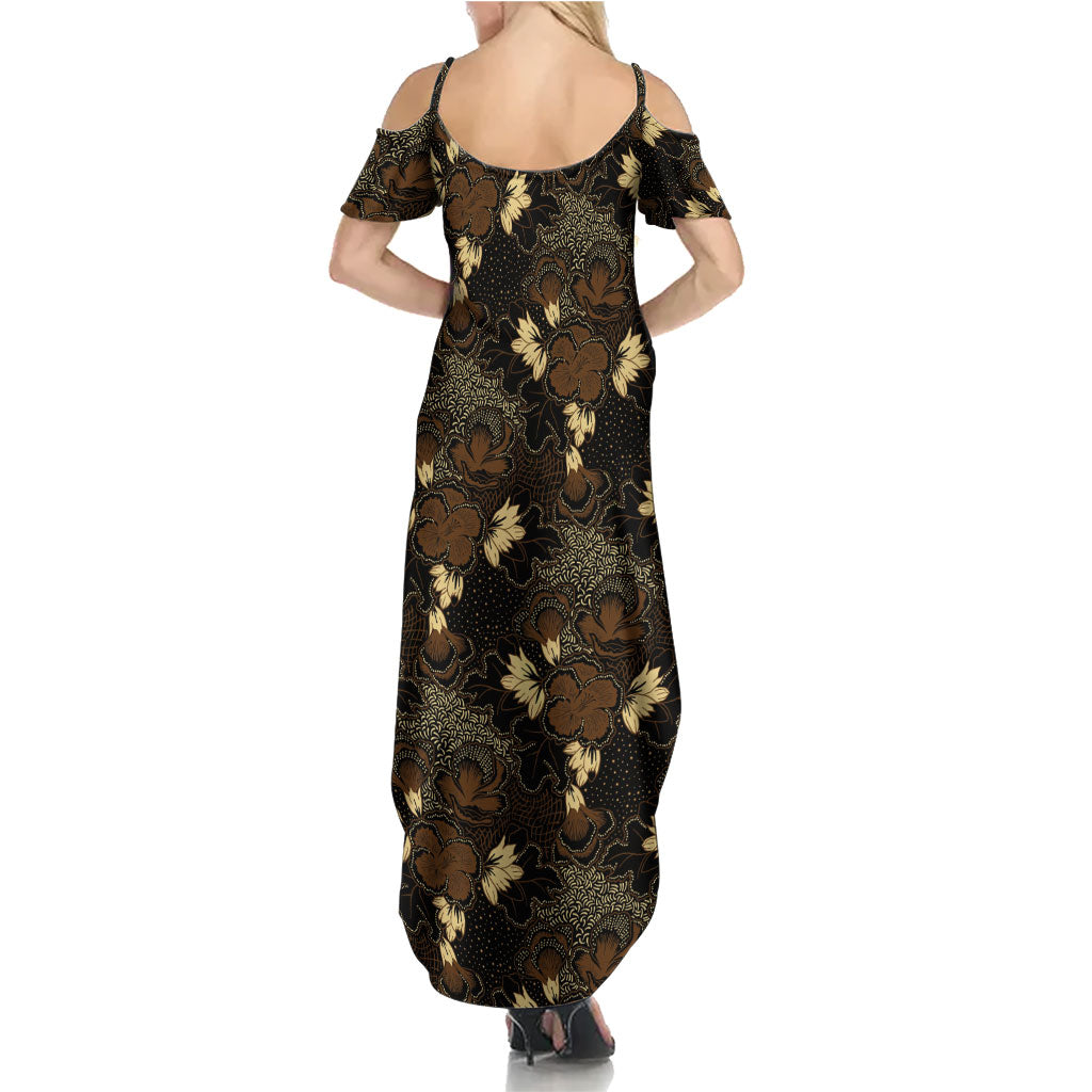 Javanese Batik Semen Summer Maxi Dress Indonesian Traditional Pattern