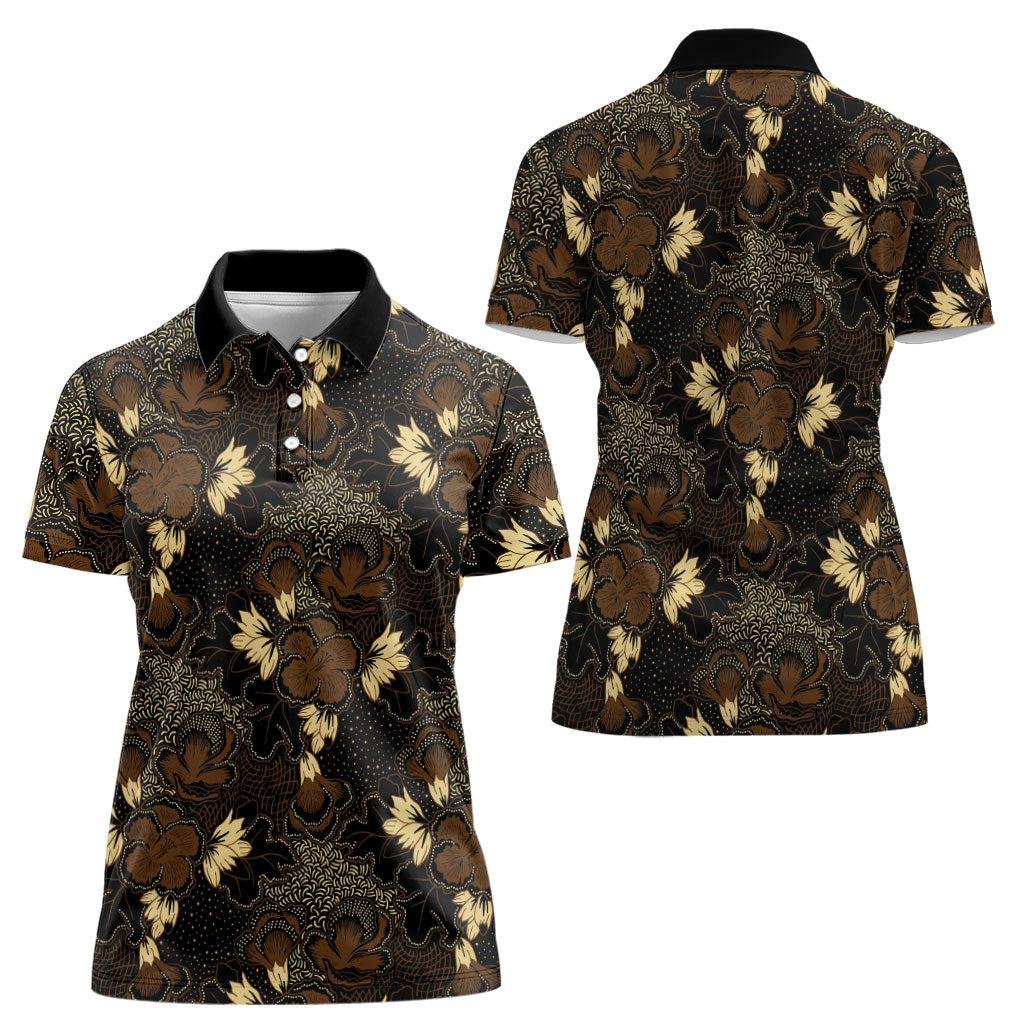 Javanese Batik Semen Women Polo Shirt Indonesian Traditional Pattern