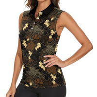 Javanese Batik Semen Women Sleeveless Polo Shirt Indonesian Traditional Pattern