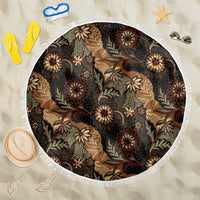 Batik Pedalaman Semen Lereng Style Beach Blanket Indonesian Traditional Pattern LT01 One Size 150cm Black - Polynesian Pride
