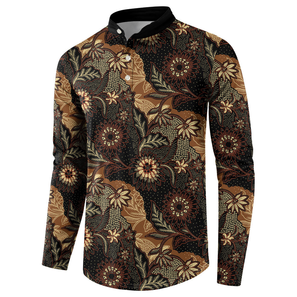 Batik Pedalaman Semen Lereng Style Button Sweatshirt Indonesian Traditional Pattern LT01 - Polynesian Pride