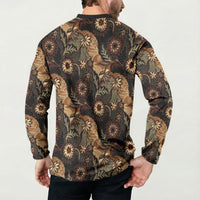 Batik Pedalaman Semen Lereng Style Button Sweatshirt Indonesian Traditional Pattern LT01 - Polynesian Pride