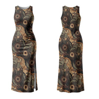 Batik Pedalaman Semen Lereng Style Couples Matching Tank Maxi Dress and Hawaiian Shirt Indonesian Traditional Pattern LT01 - Polynesian Pride