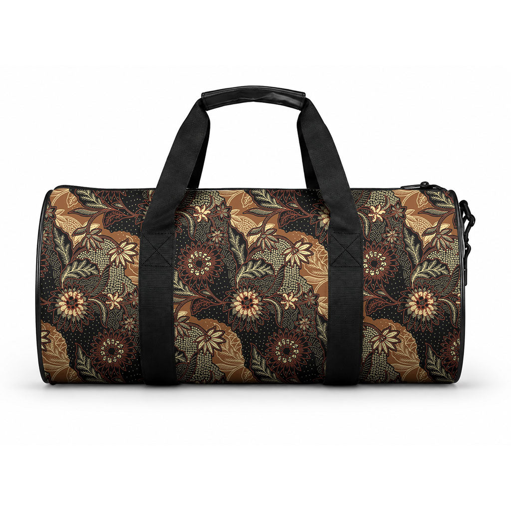 Batik Pedalaman Semen Lereng Style Duffle Bag Indonesian Traditional Pattern LT01 One size Black - Polynesian Pride