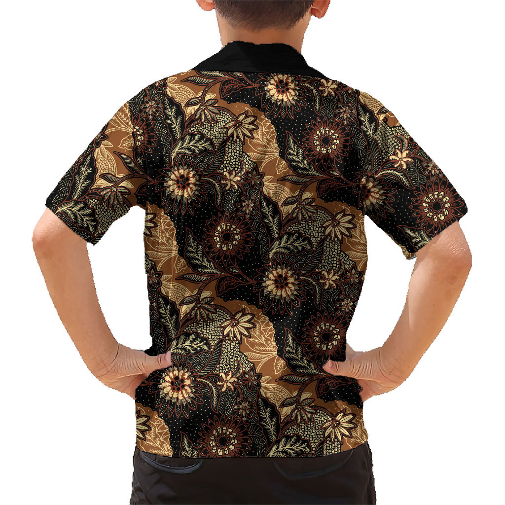 Batik Pedalaman Semen Lereng Style Family Matching Long Sleeve Bodycon Dress and Hawaiian Shirt Indonesian Traditional Pattern LT01 - Polynesian Pride