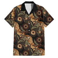 Batik Pedalaman Semen Lereng Style Family Matching Off Shoulder Short Dress and Hawaiian Shirt Indonesian Traditional Pattern LT01 Dad's Shirt - Short Sleeve Black - Polynesian Pride