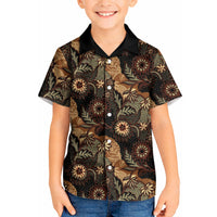 Batik Pedalaman Semen Lereng Style Kid Hawaiian Shirt Indonesian Traditional Pattern LT01 Kid Black - Polynesian Pride