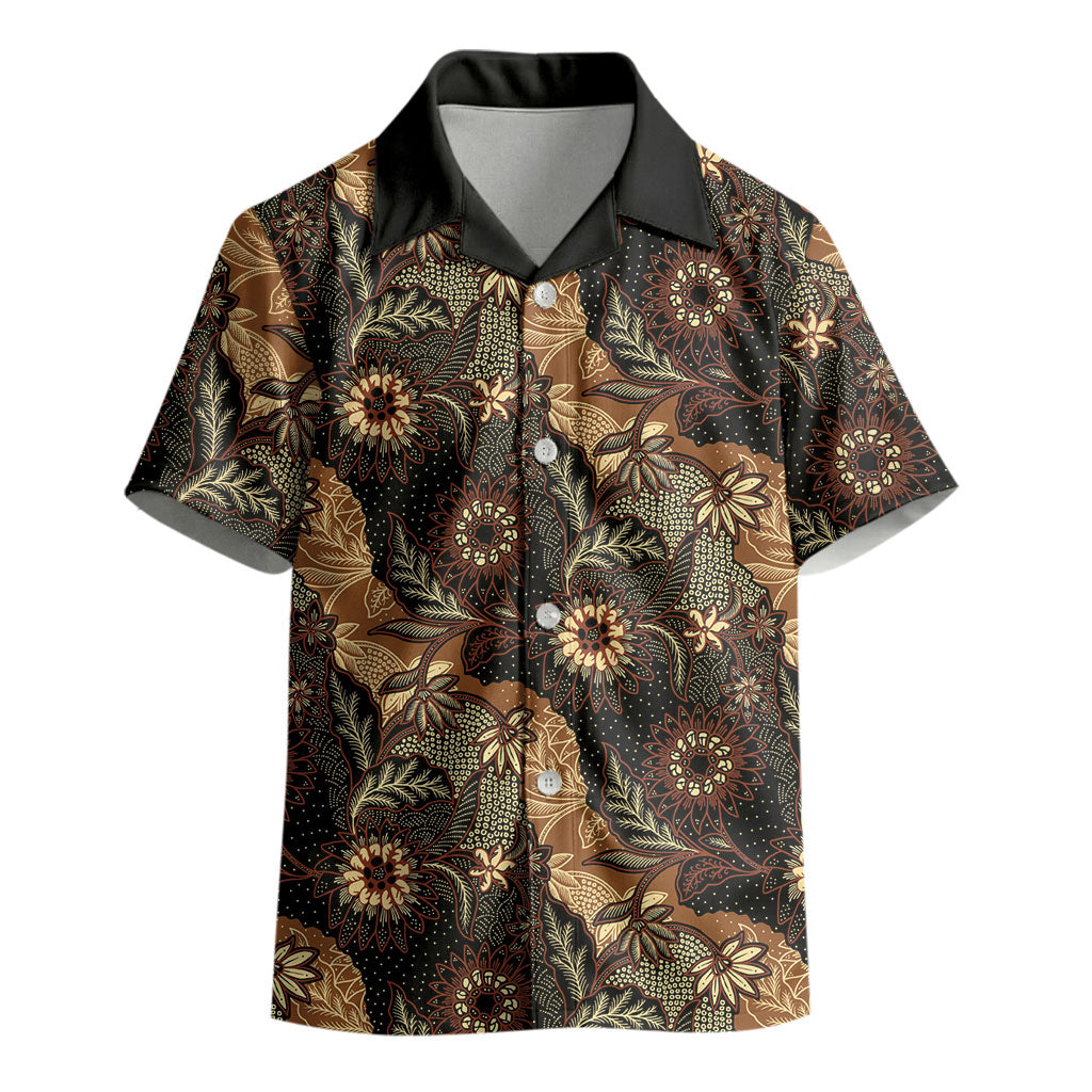 Batik Pedalaman Semen Lereng Style Kid Hawaiian Shirt Indonesian Traditional Pattern LT01 - Polynesian Pride