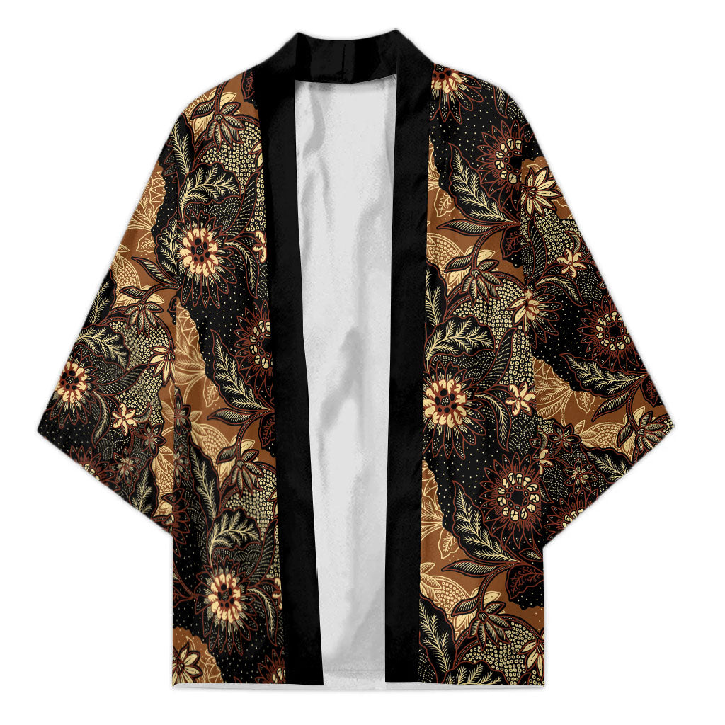 Batik Pedalaman Semen Lereng Style Kimono Indonesian Traditional Pattern LT01 Unisex Black - Polynesian Pride
