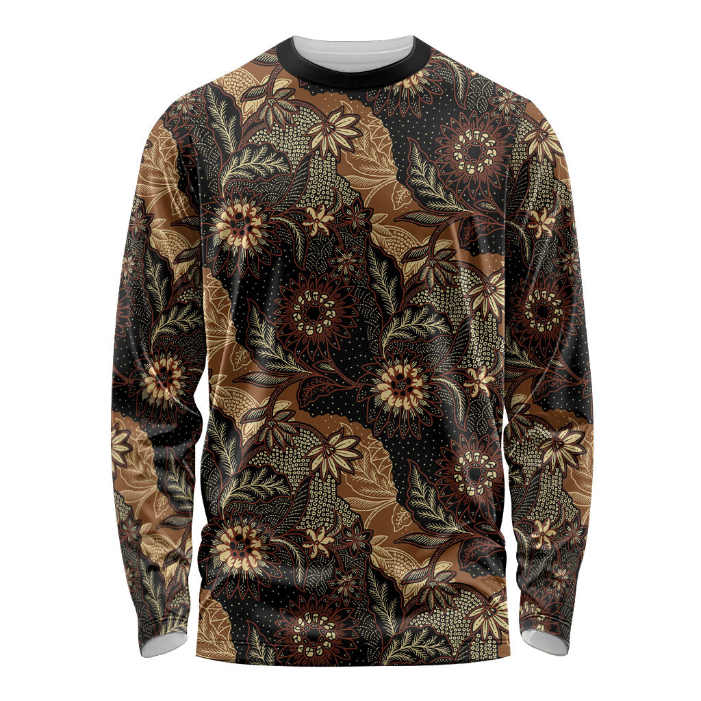 Batik Pedalaman Semen Lereng Style Long Sleeve Shirt Indonesian Traditional Pattern