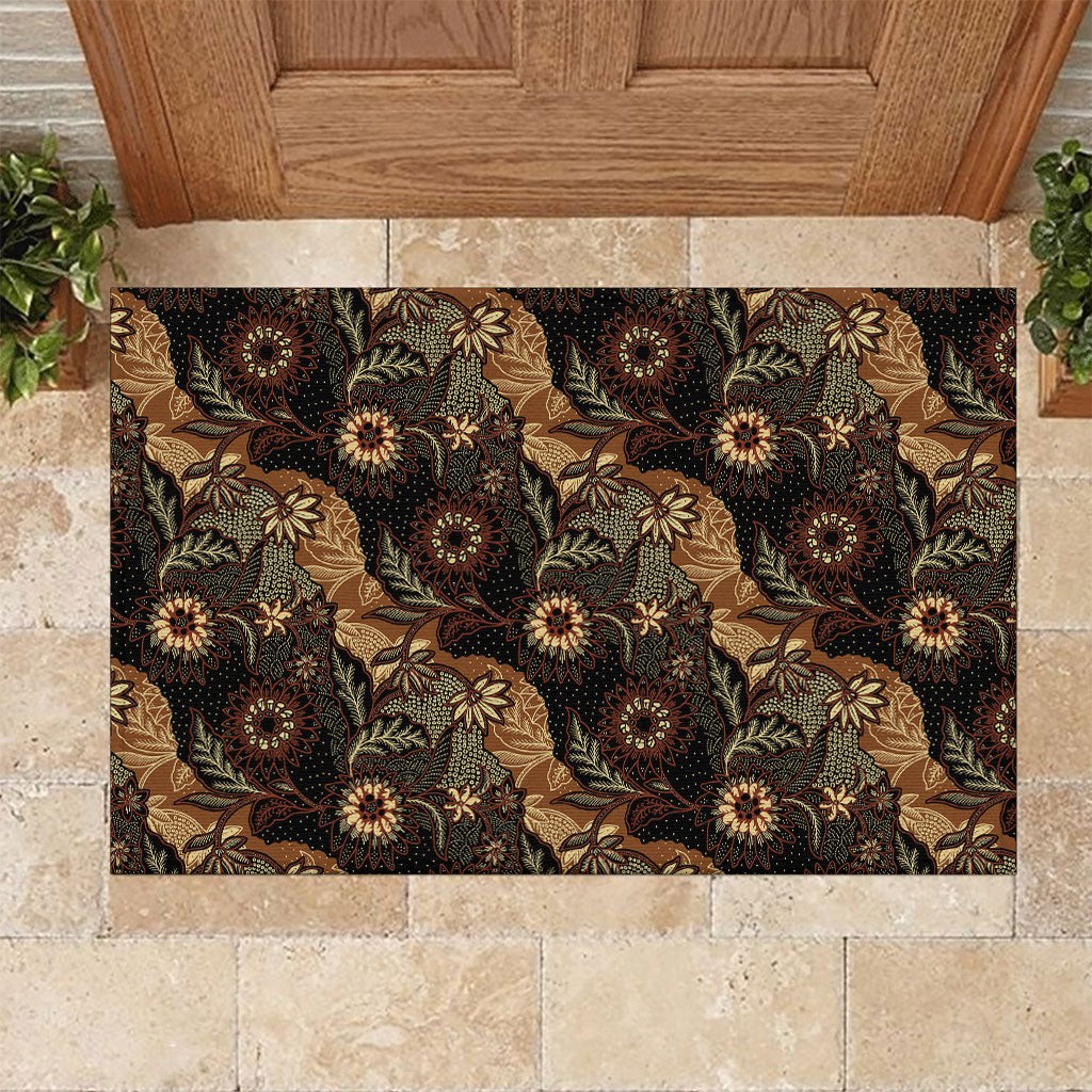 Batik Pedalaman Semen Lereng Style Rubber Doormat Indonesian Traditional Pattern