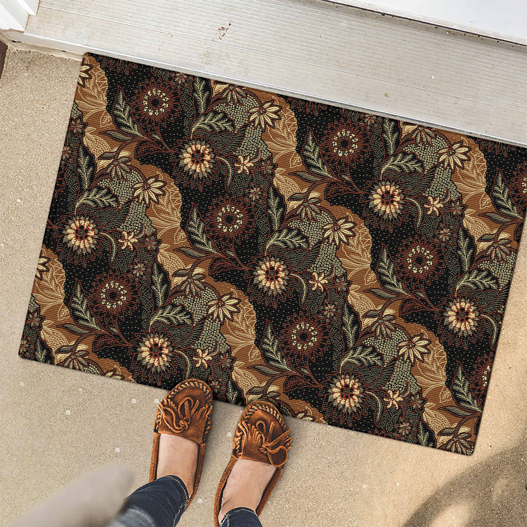 Batik Pedalaman Semen Lereng Style Rubber Doormat Indonesian Traditional Pattern