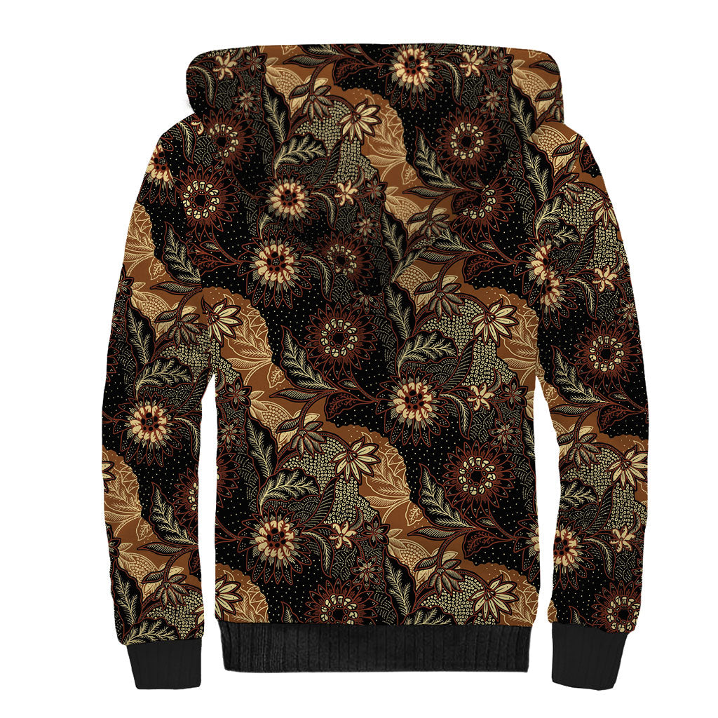 Batik Pedalaman Semen Lereng Style Sherpa Hoodie Indonesian Traditional Pattern LT01 - Polynesian Pride
