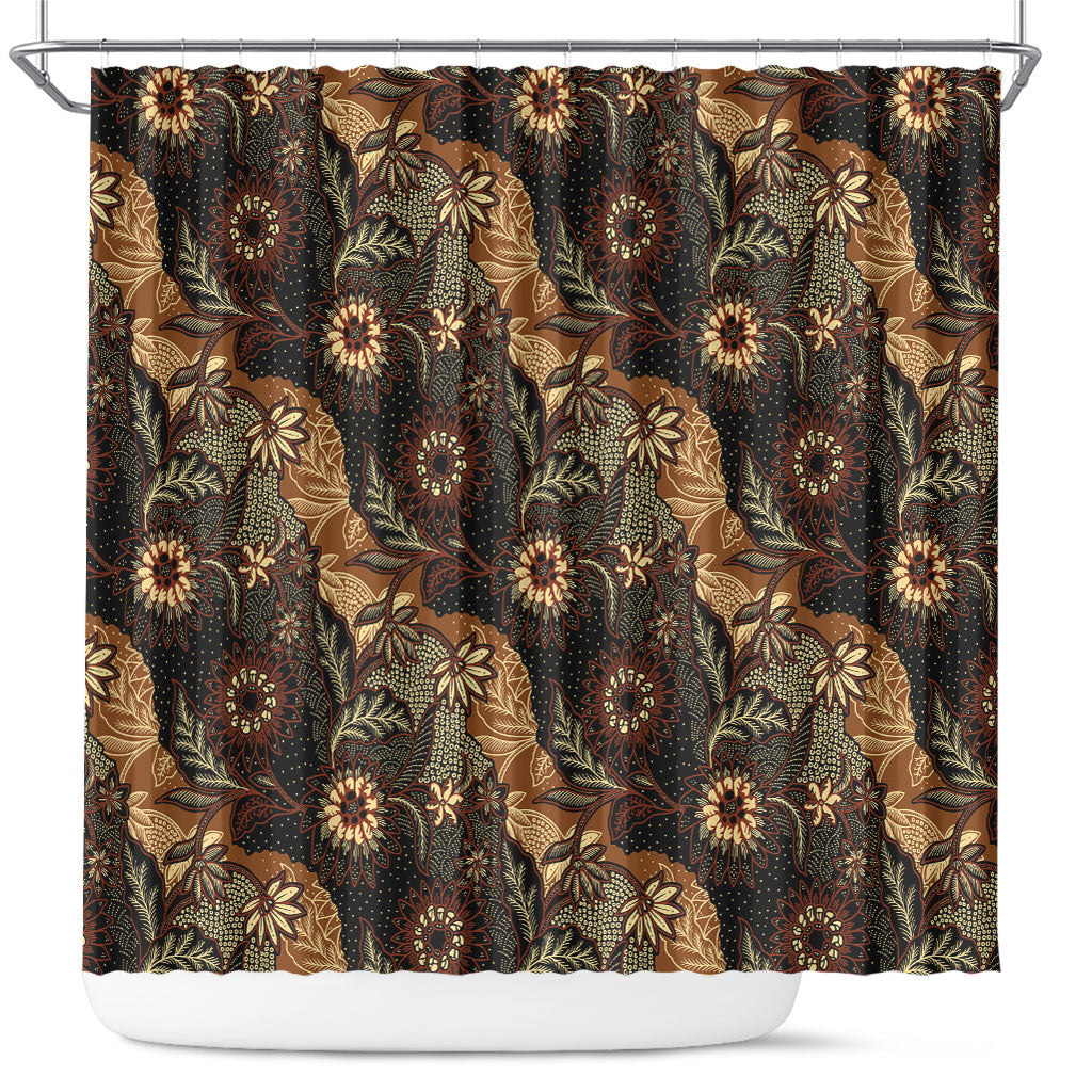 Batik Pedalaman Semen Lereng Style Shower Curtain Indonesian Traditional Pattern