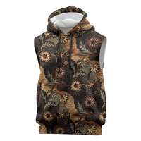 Batik Pedalaman Semen Lereng Style Sleeveless Hoodie Indonesian Traditional Pattern LT01 Black - Polynesian Pride