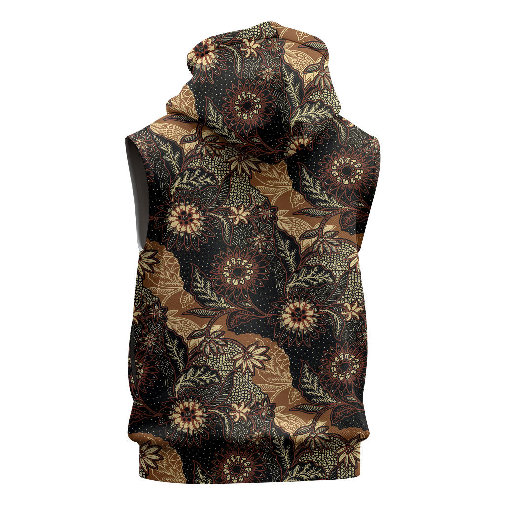 Batik Pedalaman Semen Lereng Style Sleeveless Hoodie Indonesian Traditional Pattern LT01 - Polynesian Pride