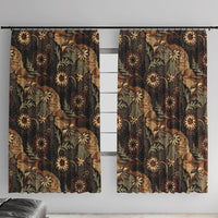 Batik Pedalaman Semen Lereng Style Window Curtain Indonesian Traditional Pattern LT01 With Hooks Black - Polynesian Pride