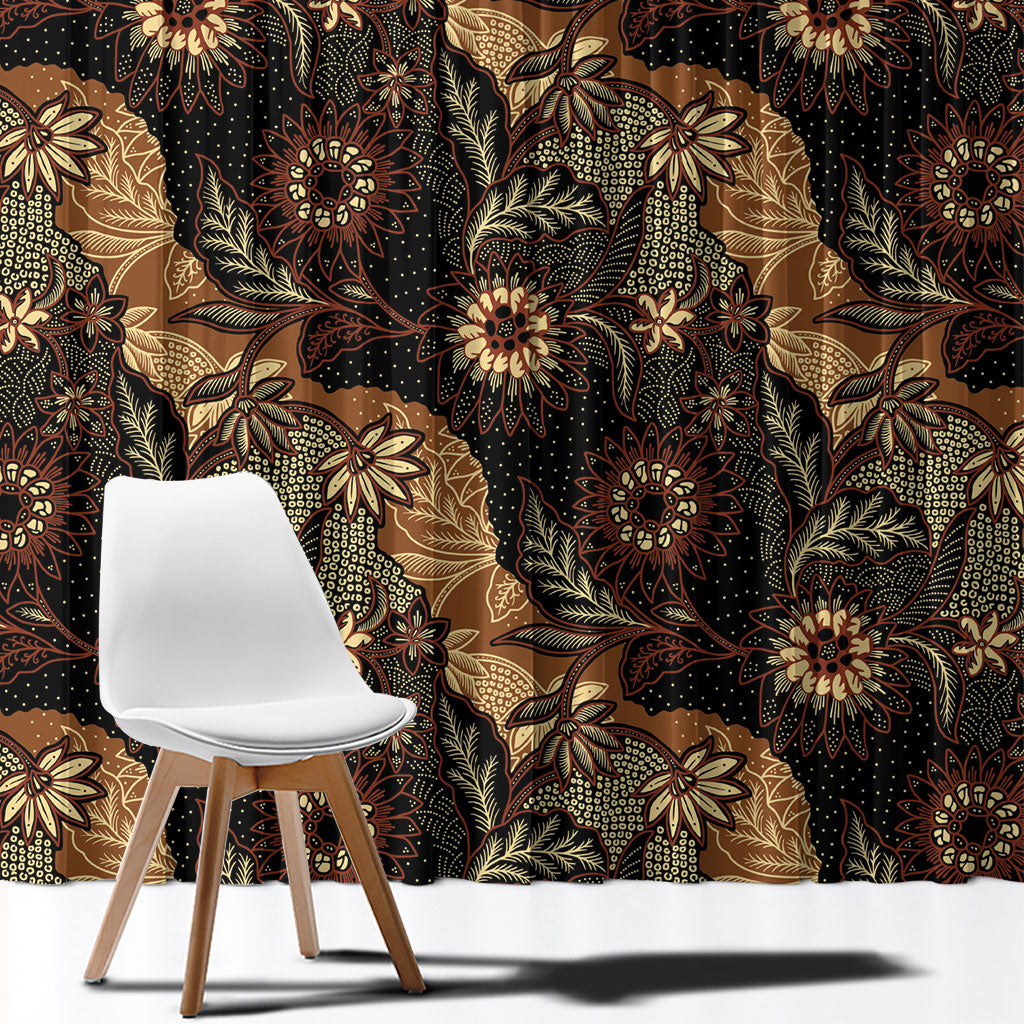Batik Pedalaman Semen Lereng Style Window Curtain Indonesian Traditional Pattern LT01 - Polynesian Pride