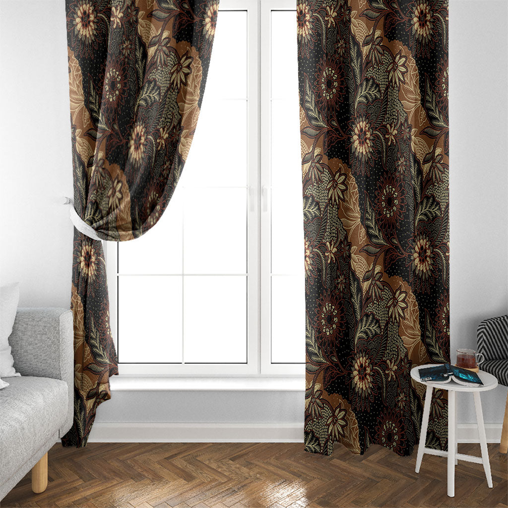 Batik Pedalaman Semen Lereng Style Window Curtain Indonesian Traditional Pattern LT01 - Polynesian Pride