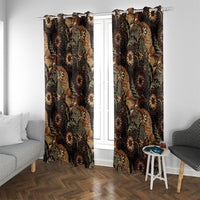 Batik Pedalaman Semen Lereng Style Window Curtain Indonesian Traditional Pattern LT01 With Grommets Black - Polynesian Pride