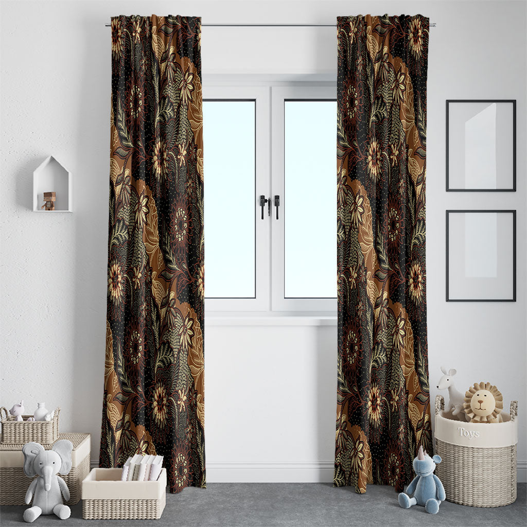 Batik Pedalaman Semen Lereng Style Window Curtain Indonesian Traditional Pattern LT01 - Polynesian Pride