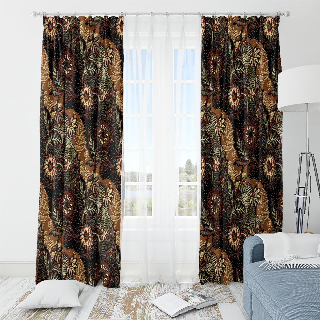 Batik Pedalaman Semen Lereng Style Window Curtain Indonesian Traditional Pattern LT01 - Polynesian Pride