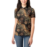 Batik Pedalaman Semen Lereng Style Women Polo Shirt Indonesian Traditional Pattern LT01 - Polynesian Pride