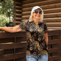 Batik Pedalaman Semen Lereng Style Women Polo Shirt Indonesian Traditional Pattern LT01 - Polynesian Pride
