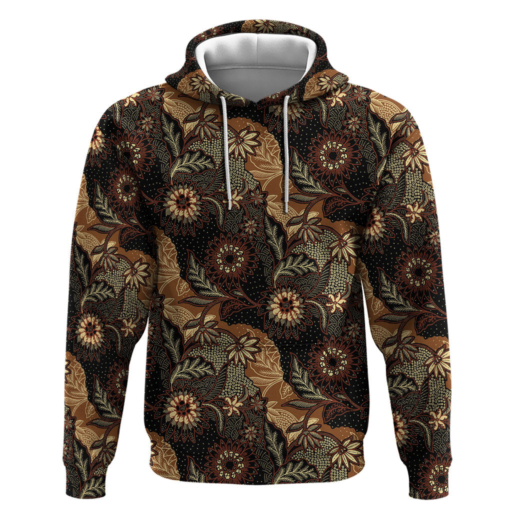 Batik Pedalaman Semen Lereng Style Zip Hoodie Indonesian Traditional Pattern