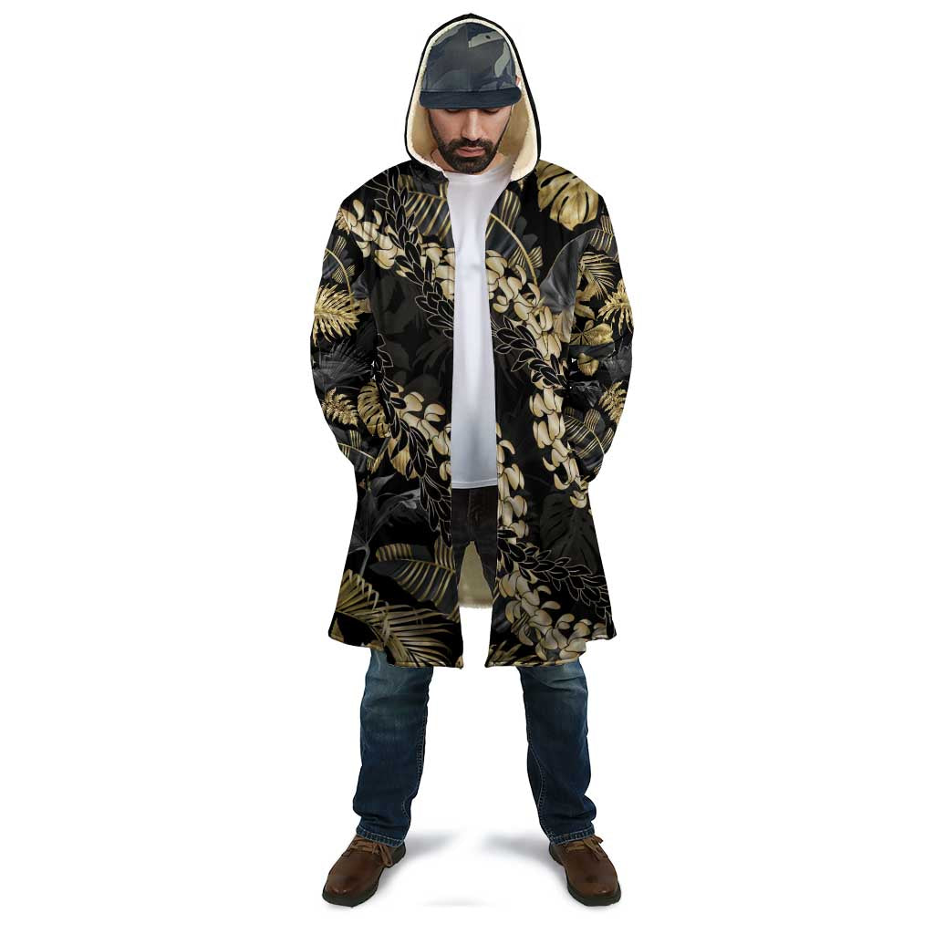 Gold Tropical Leaves Hawaii Mikioi Lei Cloak Luxury Stylized - Polynesian Pride