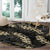 Gold Tropical Leaves Hawaii Mikioi Lei Round Carpet Luxury Stylized - Polynesian Pride