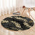 Gold Tropical Leaves Hawaii Mikioi Lei Round Carpet Luxury Stylized - Polynesian Pride