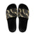 Gold Tropical Leaves Hawaii Mikioi Lei Slide Sandals Luxury Stylized - Polynesian Pride