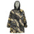 Gold Tropical Leaves Hawaii Mikioi Lei Wearable Blanket Hoodie Luxury Stylized - Polynesian Pride