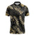 Gold Tropical Leaves Hawaii Mikioi Lei Zipper Polo Shirt Luxury Stylized - Polynesian Pride