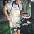 Beige Hawaii Lei Seashells Starfish Apron Sandy Sylized - Polynesian Pride