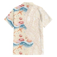 Beige Hawaii Lei Seashells Starfish Hawaiian Shirt Sandy Sylized - Polynesian Pride