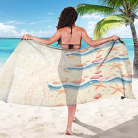 Beige Hawaii Lei Seashells Starfish Sarong Sandy Sylized - Polynesian Pride