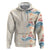 Beige Hawaii Lei Seashells Starfish Zip Hoodie Sandy Sylized - Polynesian Pride