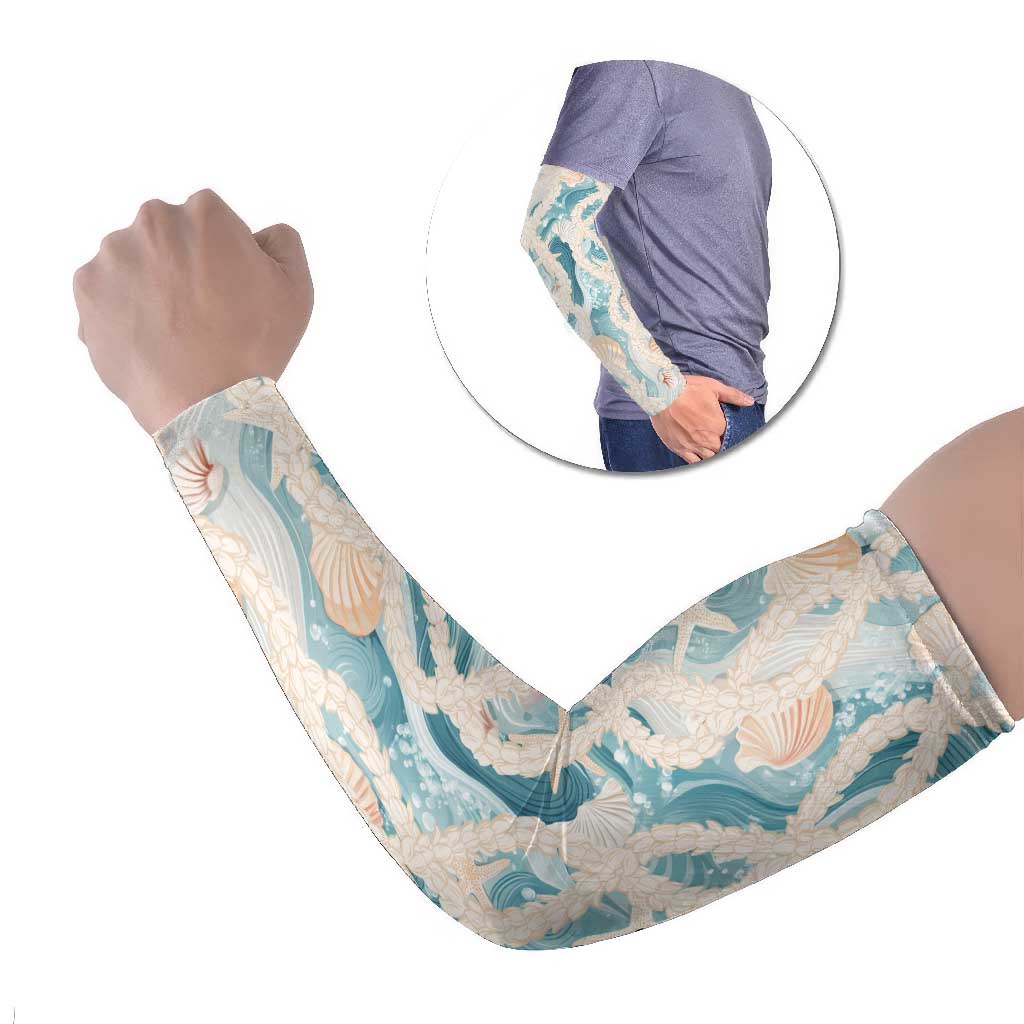 Hawaii Lei Seashells Starfish Arm Sleeves Fresh Summer Vibe - Polynesian Pride
