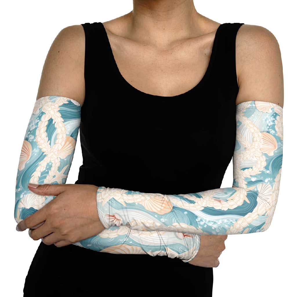 Hawaii Lei Seashells Starfish Arm Sleeves Fresh Summer Vibe - Polynesian Pride