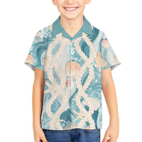 Hawaii Lei Seashells Starfish Family Matching Off Shoulder Maxi Dress and Hawaiian Shirt Fresh Summer Vibe - Polynesian Pride