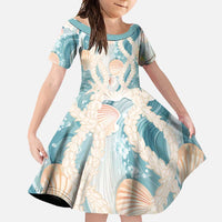 Hawaii Lei Seashells Starfish Family Matching Tank Maxi Dress and Hawaiian Shirt Fresh Summer Vibe - Polynesian Pride