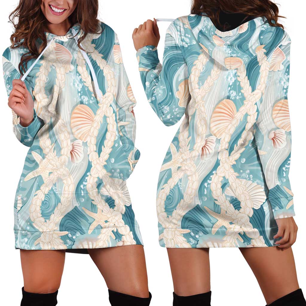 Hawaii Lei Seashells Starfish Hoodie Dress Fresh Summer Vibe LT01 - Polynesian Pride