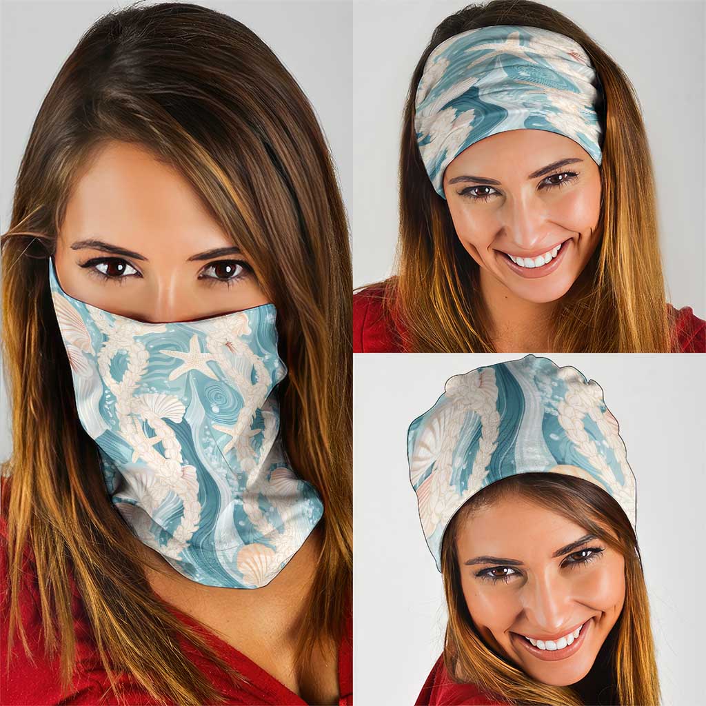 Hawaii Lei Seashells Starfish Neck Gaiter Fresh Summer Vibe - Polynesian Pride