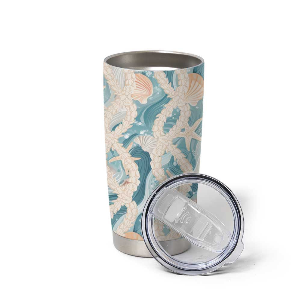 Hawaii Lei Seashells Starfish Tumbler Cup Fresh Summer Vibe - Polynesian Pride