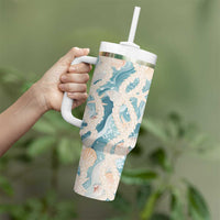 Hawaii Lei Seashells Starfish Tumbler With Handle Fresh Summer Vibe - Polynesian Pride