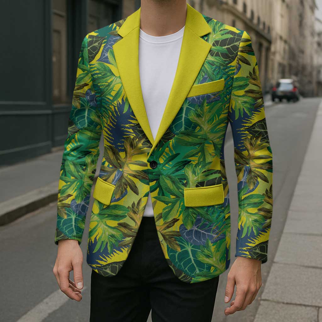 Hawaii Summer Tropical Leaves Blazer - Polynesian Pride