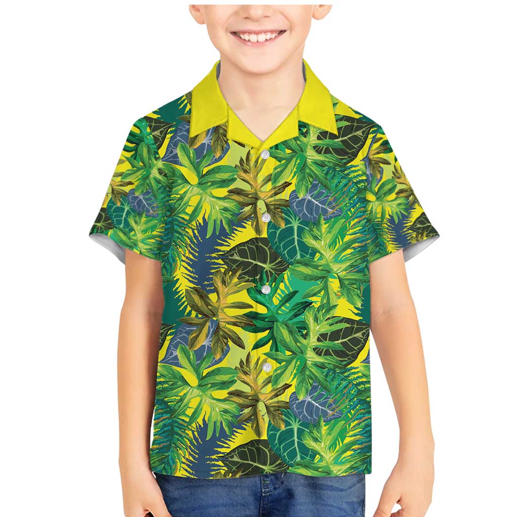 Hawaii Summer Tropical Leaves Family Matching Mermaid Dress and Hawaiian Shirt - Polynesian Pride